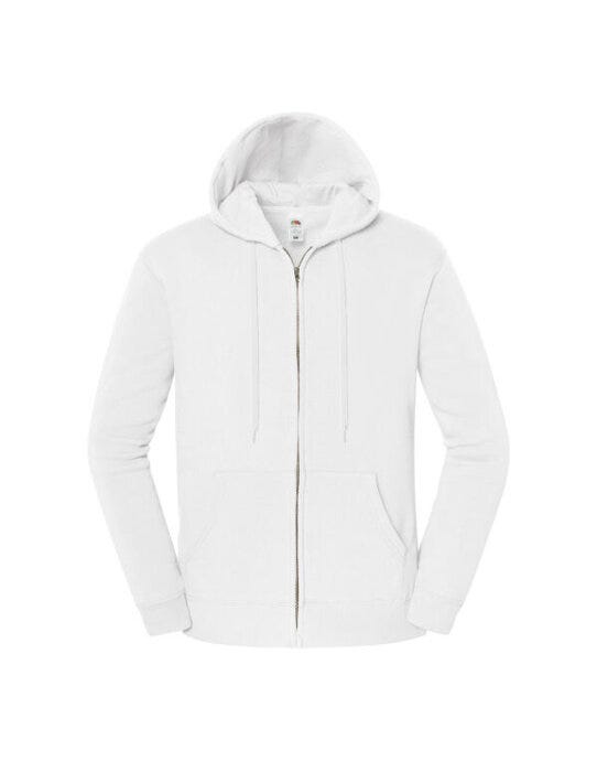 Fruit Of The Loom 62286 FOTL Iconic Premium Hooded Sweat Jacket - White