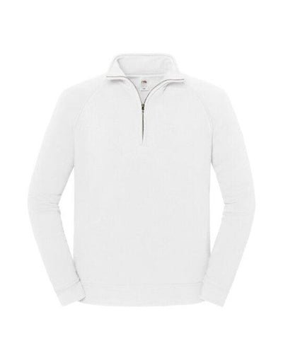 Fruit Of The Loom 62288 FOTL Iconic Premium Zip Neck Sweat - White