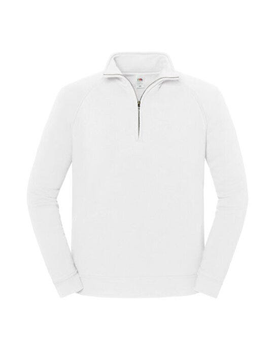 Fruit Of The Loom 62288 FOTL Iconic Premium Zip Neck Sweat - White