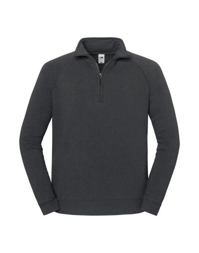 Fruit Of The Loom 62288 FOTL Iconic Premium Zip Neck Sweat - Light Graphite