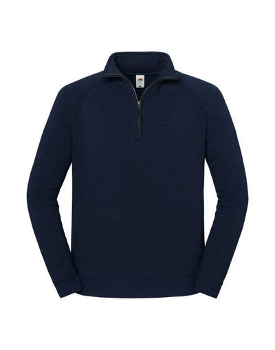 Fruit Of The Loom 62288 FOTL Iconic Premium Zip Neck Sweat - Deep Navy