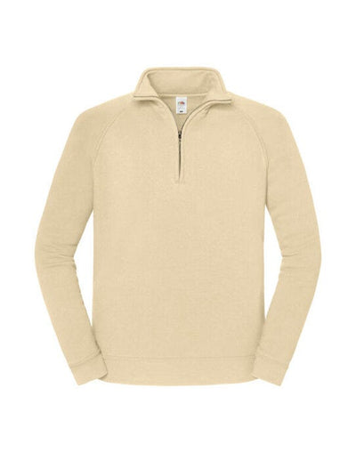 Fruit Of The Loom 62288 FOTL Iconic Premium Zip Neck Sweat - Desert Sand