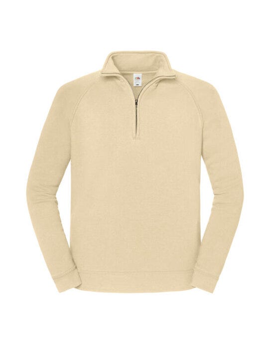 Fruit Of The Loom 62288 FOTL Iconic Premium Zip Neck Sweat - Desert Sand