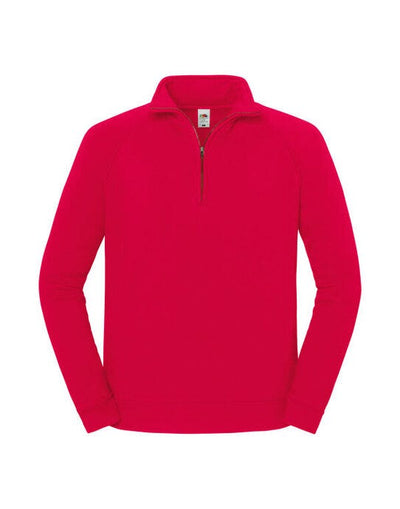 Fruit Of The Loom 62288 FOTL Iconic Premium Zip Neck Sweat - Red