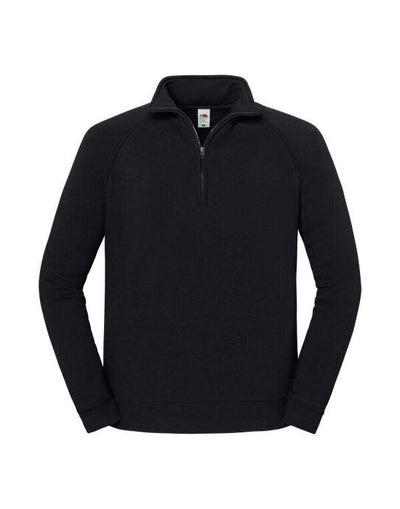 Fruit Of The Loom 62288 FOTL Iconic Premium Zip Neck Sweat - Black