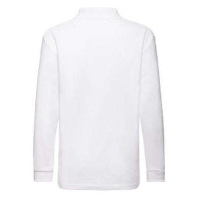 Fruit Of The Loom 63201 FOTL Kids 65/35 Long Sleeve Polo - White