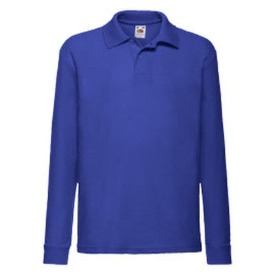 Fruit Of The Loom 63201 FOTL Kids 65/35 Long Sleeve Polo - Royal