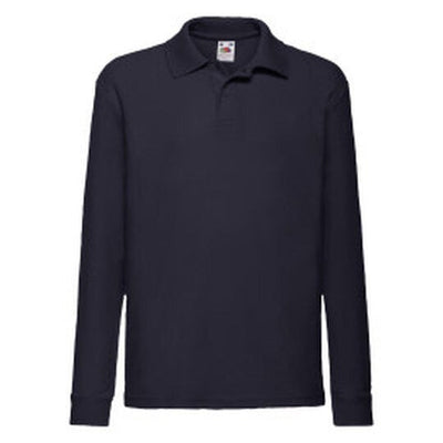 Fruit Of The Loom 63201 FOTL Kids 65/35 Long Sleeve Polo - Deep Navy