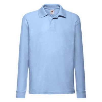 Fruit Of The Loom 63201 FOTL Kids 65/35 Long Sleeve Polo - Sky Blue