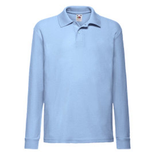 Fruit Of The Loom 63201 FOTL Kids 65/35 Long Sleeve Polo - Sky Blue
