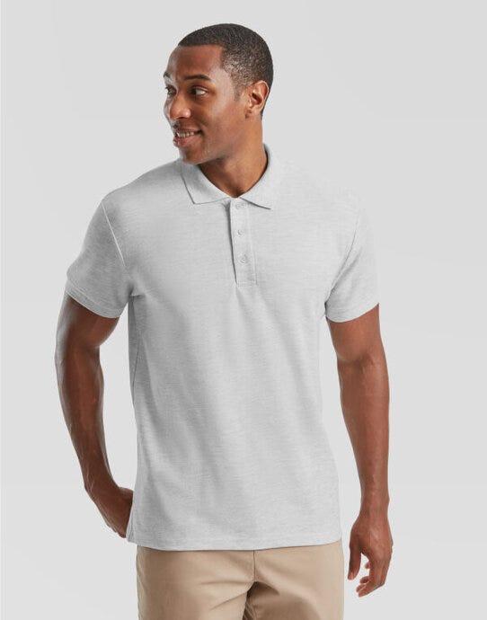 Fruit Of The Loom 63204 FOTL Mens 65/35 Heavy Polo - Heather Grey