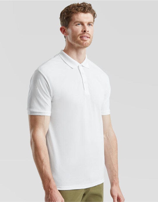 Fruit Of The Loom 63204 FOTL Mens 65/35 Heavy Polo - White
