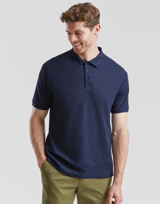 Fruit Of The Loom 63204 FOTL Mens 65/35 Heavy Polo - Navy Blue