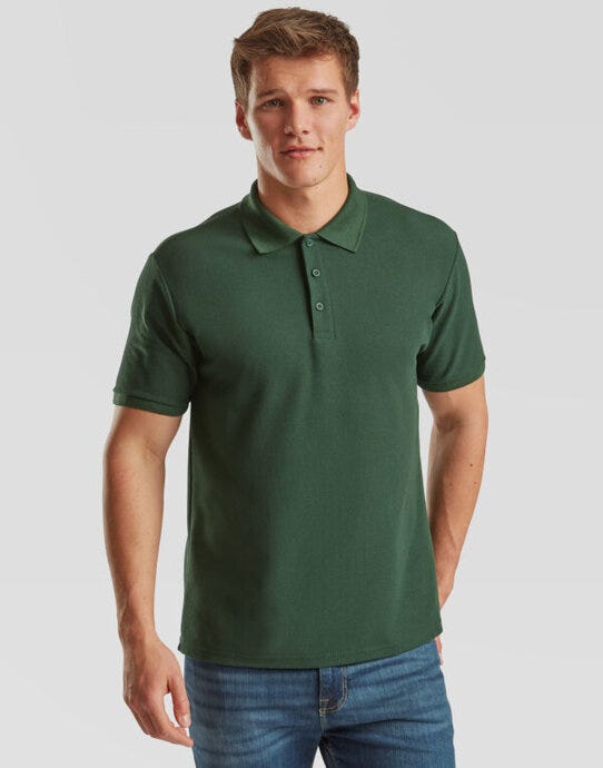 Fruit Of The Loom 63204 FOTL Mens 65/35 Heavy Polo - Bottle Green