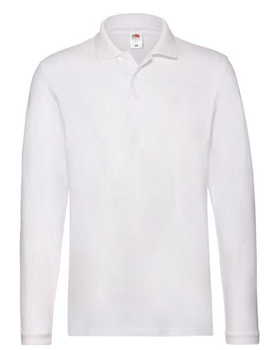Fruit Of The Loom 63310 FOTL Mens Premium Long Sleeve Polo - White