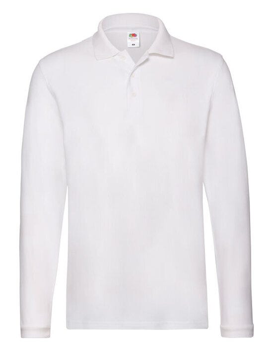 Fruit Of The Loom 63310 FOTL Mens Premium Long Sleeve Polo - White