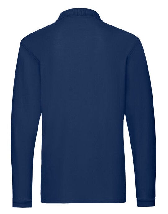 Fruit Of The Loom 63310 FOTL Mens Premium Long Sleeve Polo - Navy Blue