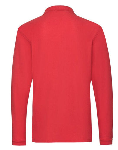 Fruit Of The Loom 63310 FOTL Mens Premium Long Sleeve Polo - Red