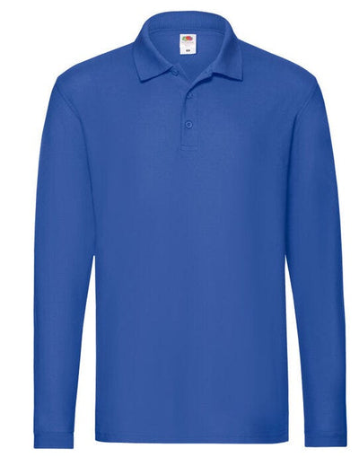 Fruit Of The Loom 63310 FOTL Mens Premium Long Sleeve Polo - Royal