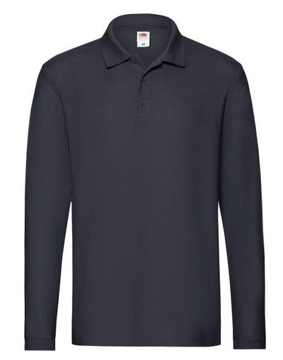 Fruit Of The Loom 63310 FOTL Mens Premium Long Sleeve Polo - Deep Navy