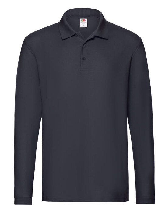 Fruit Of The Loom 63310 FOTL Mens Premium Long Sleeve Polo - Deep Navy