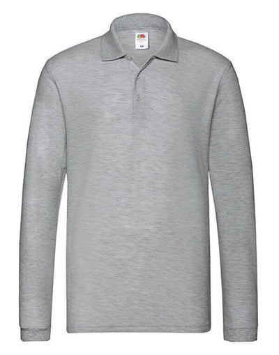 Fruit Of The Loom 63310 FOTL Mens Premium Long Sleeve Polo - Athletic Heather