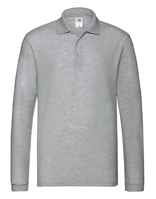 Fruit Of The Loom 63310 FOTL Mens Premium Long Sleeve Polo - Athletic Heather