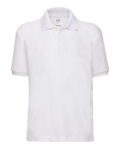 Fruit Of The Loom 63417 FOTL Kids 65/35 Polo - White