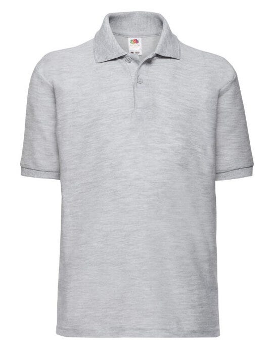 Fruit Of The Loom 63417 FOTL Kids 65/35 Polo - Heather Grey