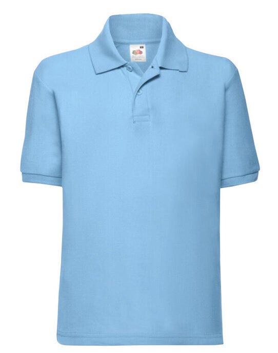 Fruit Of The Loom 63417 FOTL Kids 65/35 Polo - Sky Blue