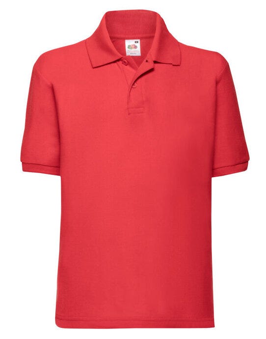 Fruit Of The Loom 63417 FOTL Kids 65/35 Polo - Red