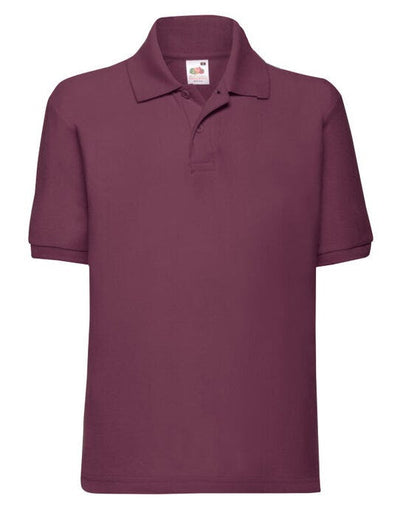 Fruit Of The Loom 63417 FOTL Kids 65/35 Polo - Burgundy