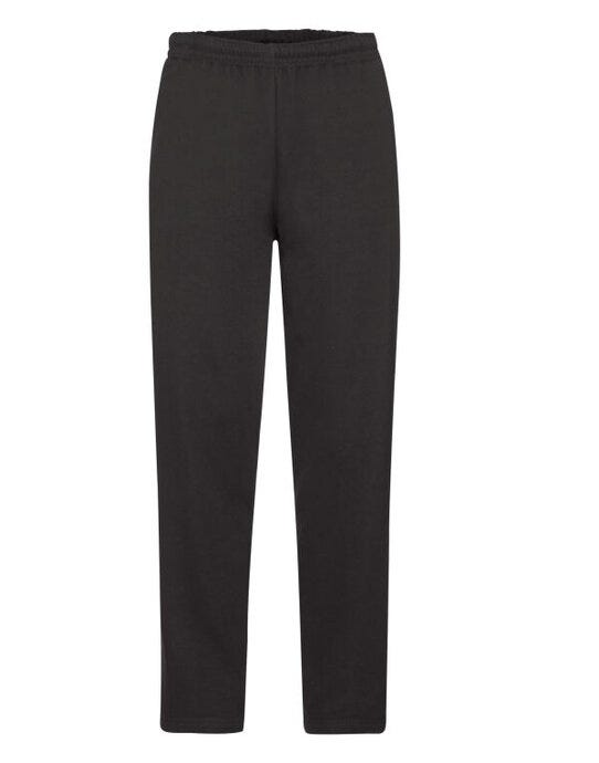 Fruit Of The Loom 64032 FOTL Mens Classic Open Hem Jog Pants - Black