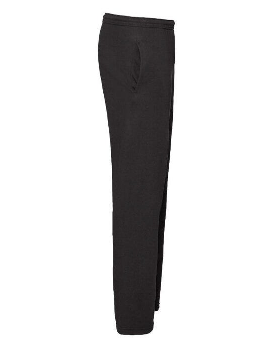 Fruit Of The Loom 64038 FOTL Mens Lightweight Open Hem Jog Pants - Black
