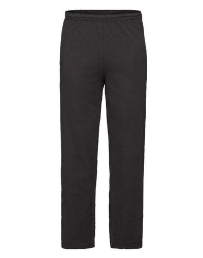 Fruit Of The Loom 64038 FOTL Mens Lightweight Open Hem Jog Pants - Black