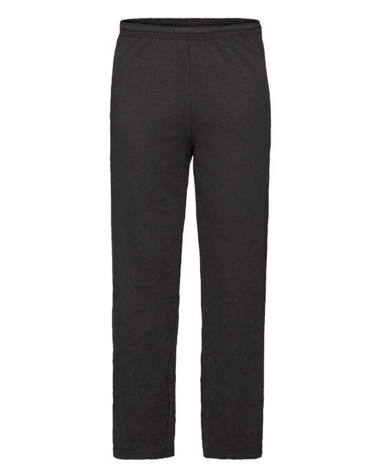 Fruit Of The Loom 64038 FOTL Mens Lightweight Open Hem Jog Pants - Black