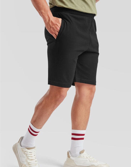 Fruit Of The Loom 64052 FOTL Iconic Jersey Shorts - Black
