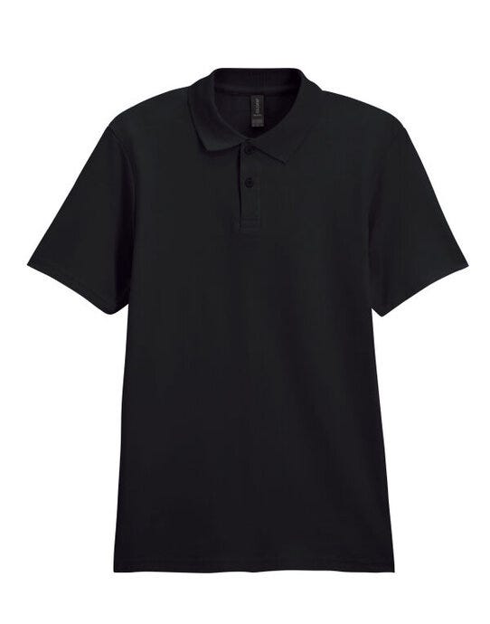 Gildan 64800 Softstyle Adult Double Pique Polo - Black