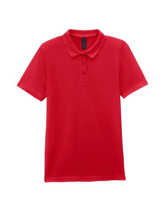 Gildan 64800L S/style Ladies Double Pique Polo - Red