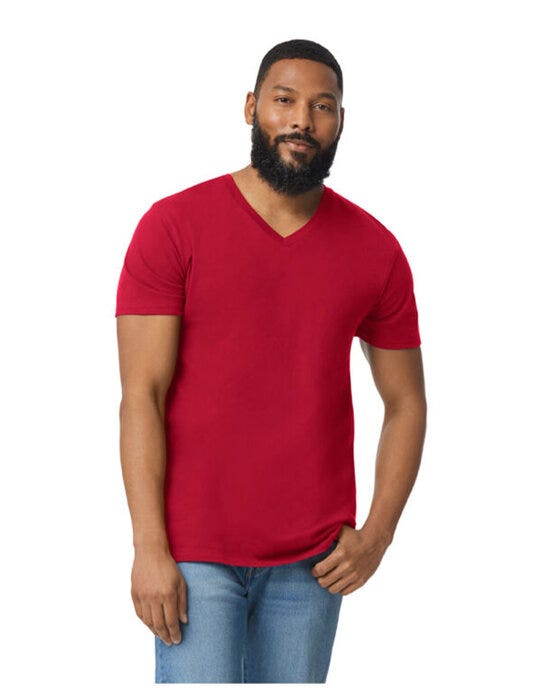 Gildan 64V00 Softstyle Adult V-Neck T-Shirt - Cherry Red