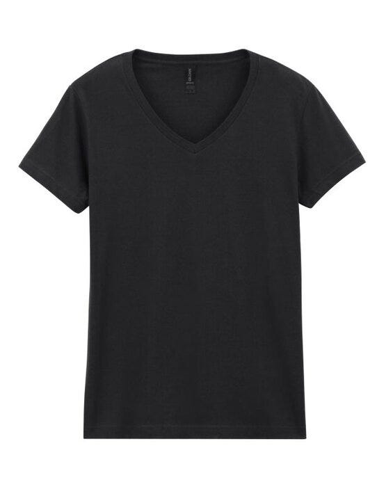 Gildan 64V00L Softstyle Ladies V-Neck T-Shirt - Black