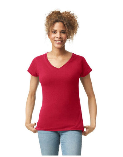 Gildan 64V00L Softstyle Ladies V-Neck T-Shirt - Cherry Red