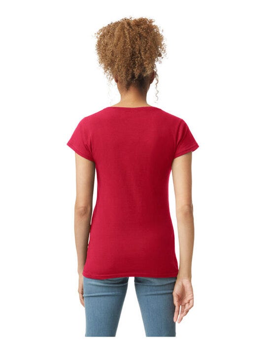 Gildan 64V00L Softstyle Ladies V-Neck T-Shirt - Cherry Red