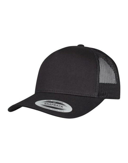 Flexfit 6506 5 Panel Retro Trucker Cap - Black