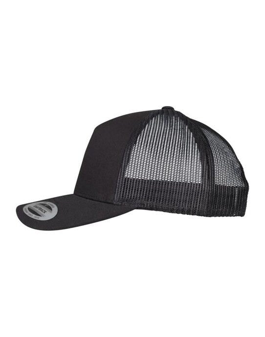 Flexfit 6506 5 Panel Retro Trucker Cap - Black