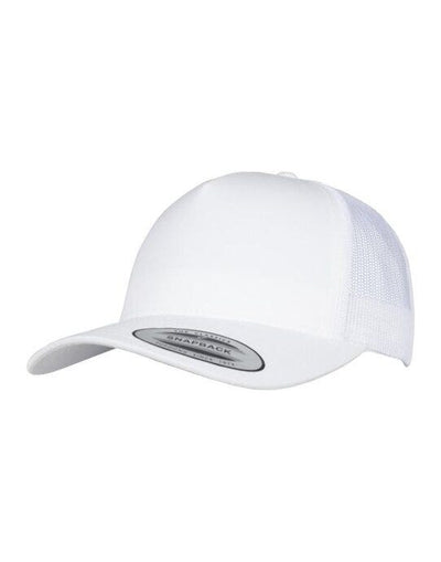 Flexfit 6506 5 Panel Retro Trucker Cap - White