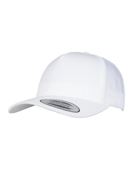 Flexfit 6506 5 Panel Retro Trucker Cap - White