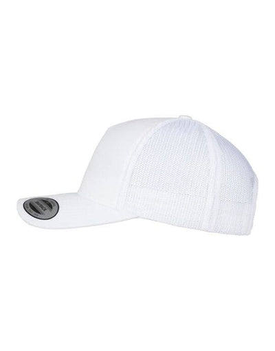 Flexfit 6506 5 Panel Retro Trucker Cap - White