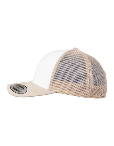 Flexfit 6606CF Retro Trucker Colored Front - Khaki/White/Khaki