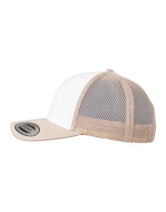 Flexfit 6606CF Retro Trucker Colored Front - Khaki/White/Khaki